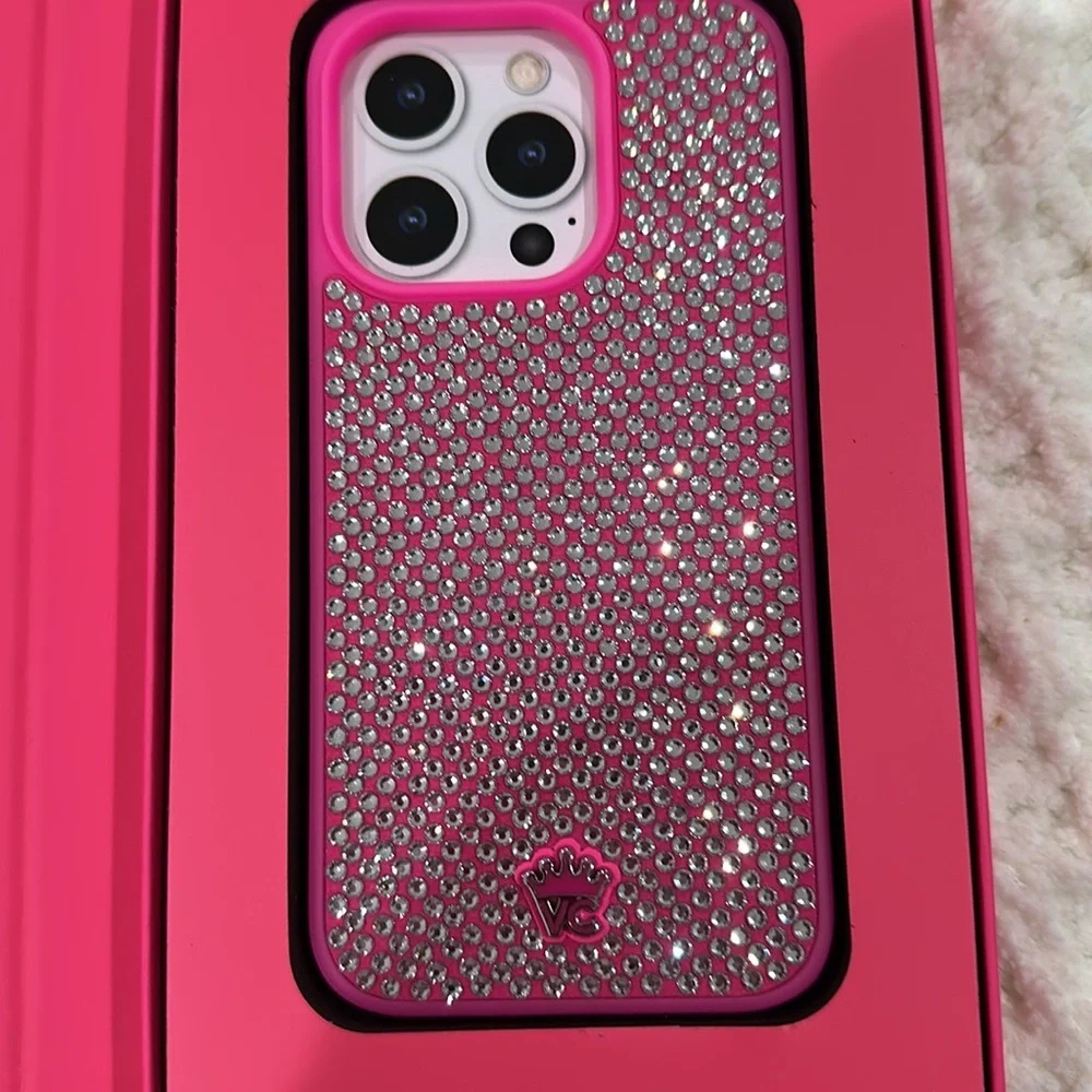 Velvet Caviar hot pink Cristal’s iPhone case